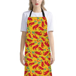 Santa Claus T-Rex Christmas Dino Print Bib Apron With Pocket