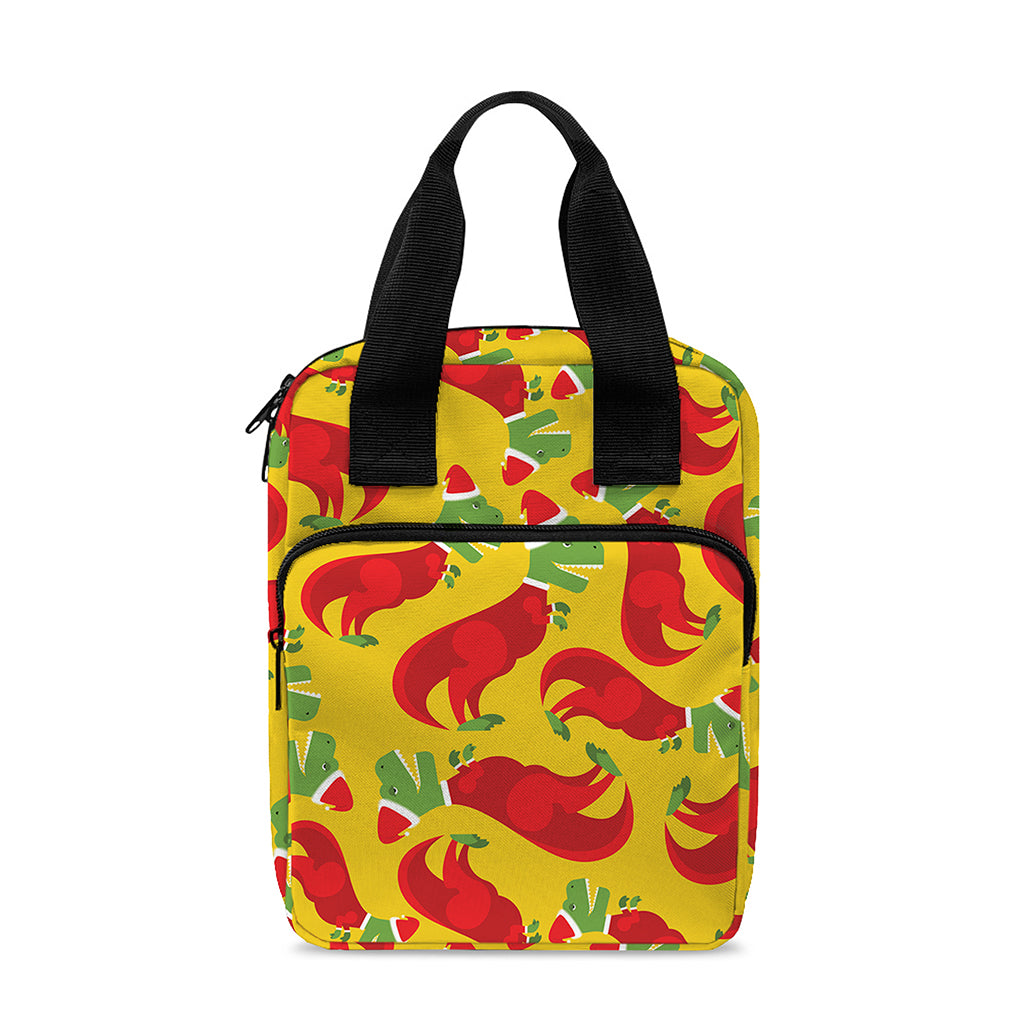 Santa Claus T-Rex Christmas Dino Print Bible Tote Bag