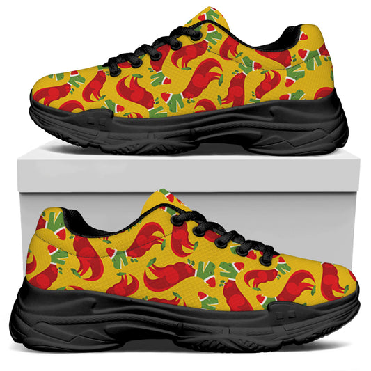 Santa Claus T-Rex Christmas Dino Print Black Chunky Shoes