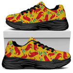 Santa Claus T-Rex Christmas Dino Print Black Chunky Shoes