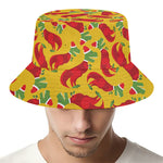 Santa Claus T-Rex Christmas Dino Print Bucket Hat
