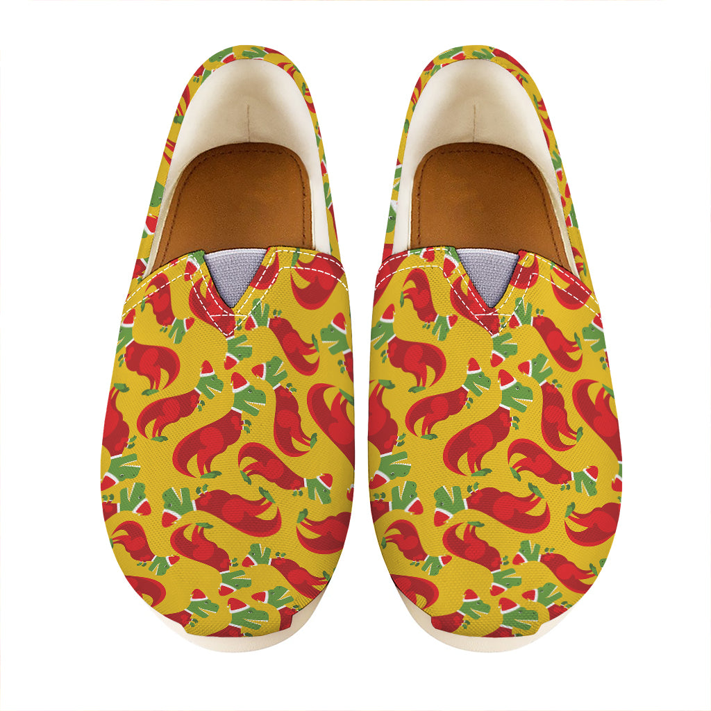 Santa Claus T-Rex Christmas Dino Print Casual Shoes
