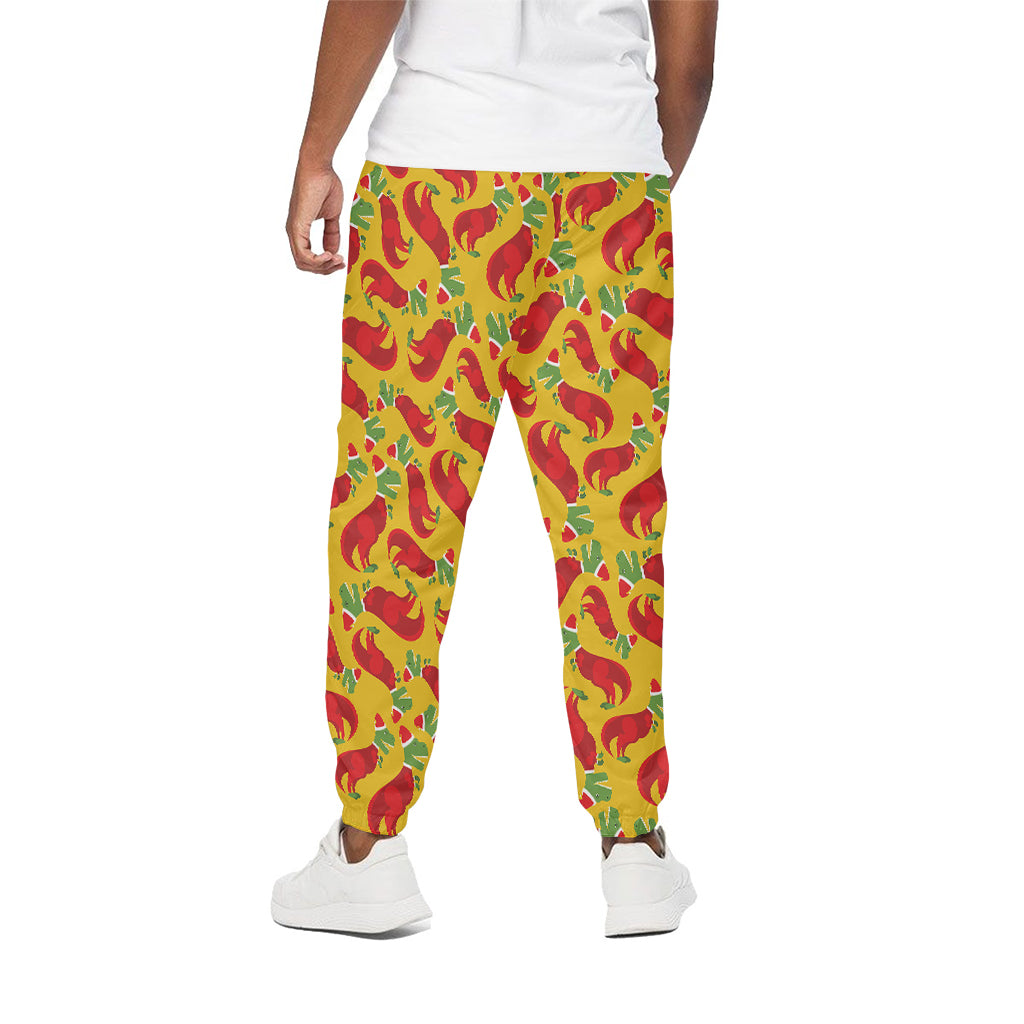 Santa Claus T-Rex Christmas Dino Print Cotton Pants