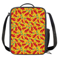 Santa Claus T-Rex Christmas Dino Print Crossbody Lunch Bag