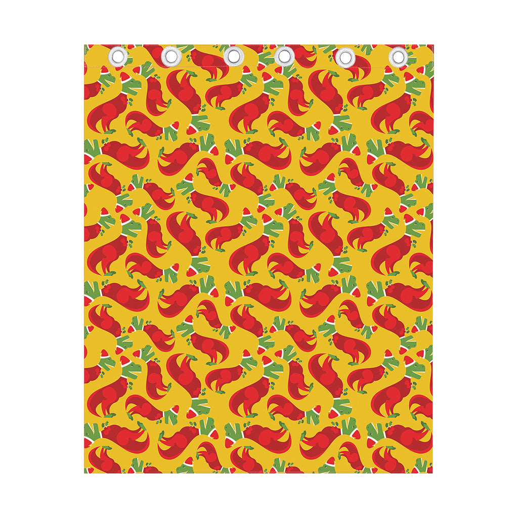 Santa Claus T-Rex Christmas Dino Print Curtain