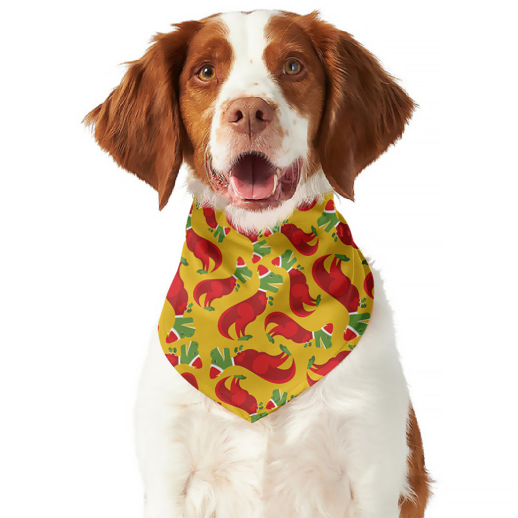 Santa Claus T-Rex Christmas Dino Print Dog Bandana