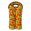 Santa Claus T-Rex Christmas Dino Print Double Neoprene Wine Tote
