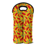 Santa Claus T-Rex Christmas Dino Print Double Neoprene Wine Tote