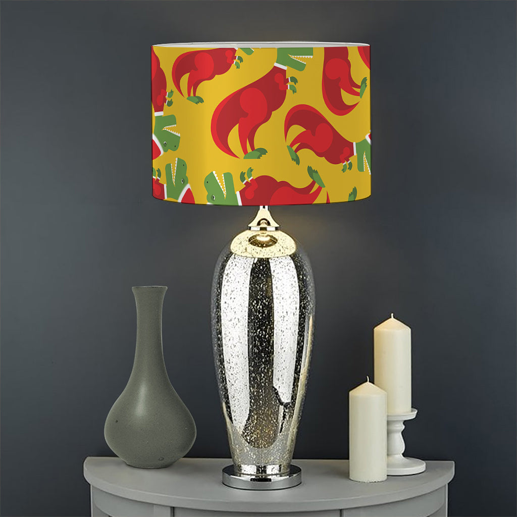 Santa Claus T-Rex Christmas Dino Print Drum Lamp Shade