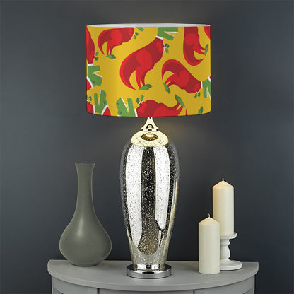 Santa Claus T-Rex Christmas Dino Print Drum Lamp Shade