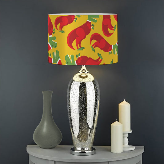 Santa Claus T-Rex Christmas Dino Print Drum Lamp Shade