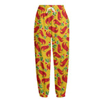 Santa Claus T-Rex Christmas Dino Print Fleece Lined Knit Pants