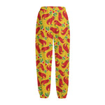 Santa Claus T-Rex Christmas Dino Print Fleece Lined Knit Pants