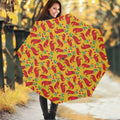 Santa Claus T-Rex Christmas Dino Print Foldable Umbrella
