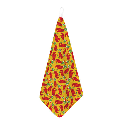Santa Claus T-Rex Christmas Dino Print Hand Towel