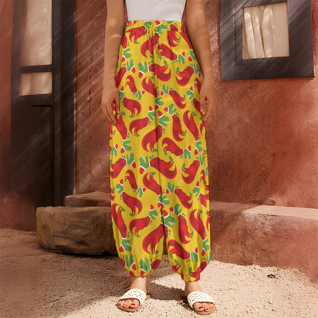 Santa Claus T-Rex Christmas Dino Print Harem Pants