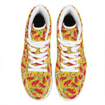 Santa Claus T-Rex Christmas Dino Print High Top Leather Sneakers