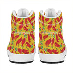 Santa Claus T-Rex Christmas Dino Print High Top Leather Sneakers