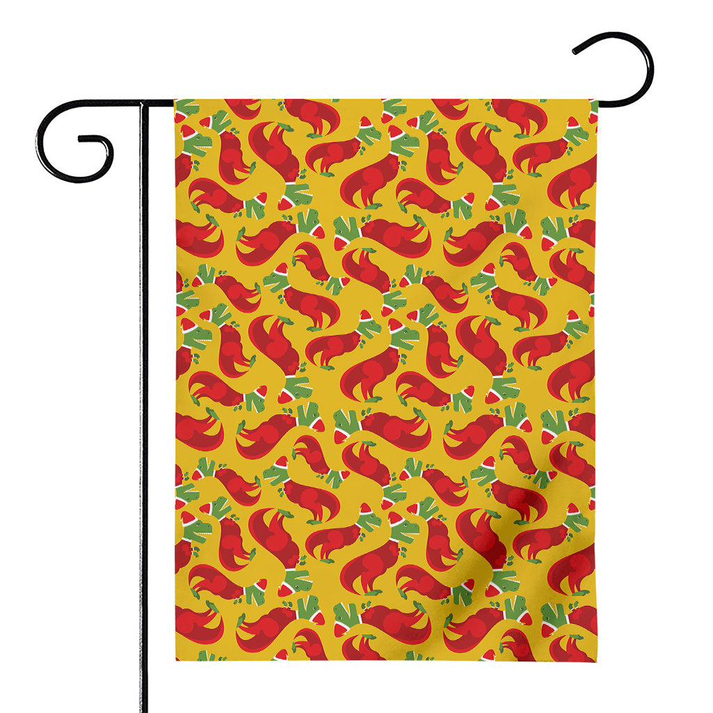Santa Claus T-Rex Christmas Dino Print House Flag