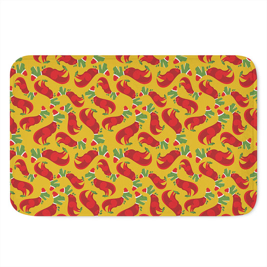 Santa Claus T-Rex Christmas Dino Print Indoor Door Mat