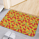 Santa Claus T-Rex Christmas Dino Print Indoor Door Mat