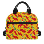 Santa Claus T-Rex Christmas Dino Print Insulated Lunch Bag