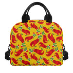 Santa Claus T-Rex Christmas Dino Print Insulated Lunch Bag
