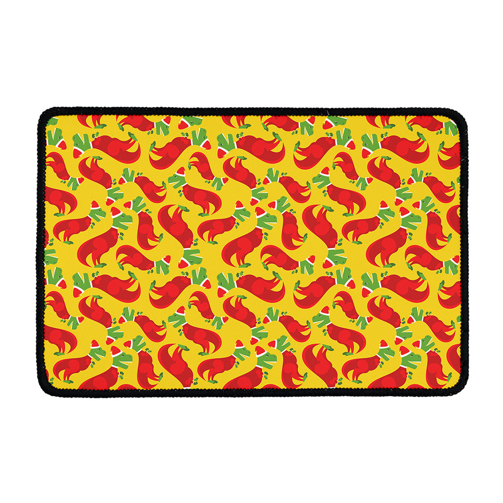 Santa Claus T-Rex Christmas Dino Print Kitchen Mat