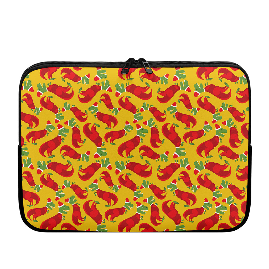 Santa Claus T-Rex Christmas Dino Print Laptop Sleeve