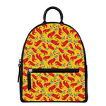 Santa Claus T-Rex Christmas Dino Print Leather Backpack