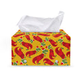 Santa Claus T-Rex Christmas Dino Print Leather Tissue Box Cover