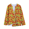 Santa Claus T-Rex Christmas Dino Print Long Sleeve Short Coat