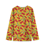 Santa Claus T-Rex Christmas Dino Print Long Sleeve Short Coat