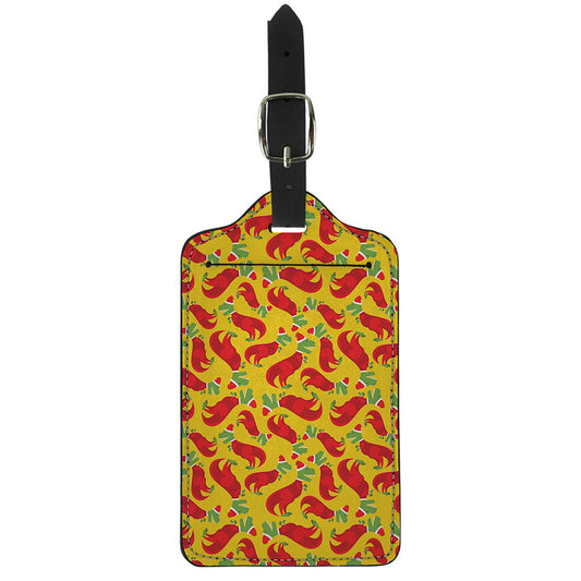 Santa Claus T-Rex Christmas Dino Print Luggage Tag