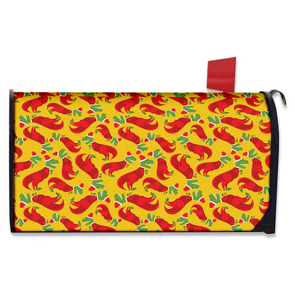 Santa Claus T-Rex Christmas Dino Print Mailbox Cover