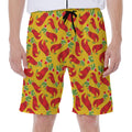 Santa Claus T-Rex Christmas Dino Print Men's Beach Shorts