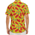 Santa Claus T-Rex Christmas Dino Print Men's Deep V-Neck Shirt