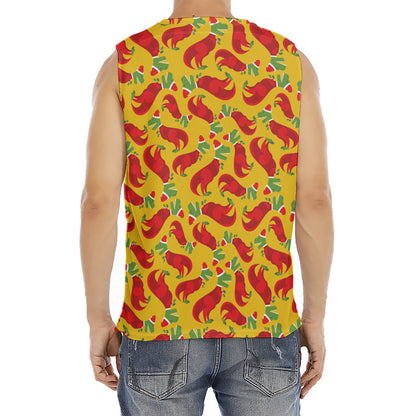 Santa Claus T-Rex Christmas Dino Print Men's Fitness Tank Top