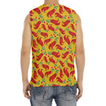 Santa Claus T-Rex Christmas Dino Print Men's Fitness Tank Top