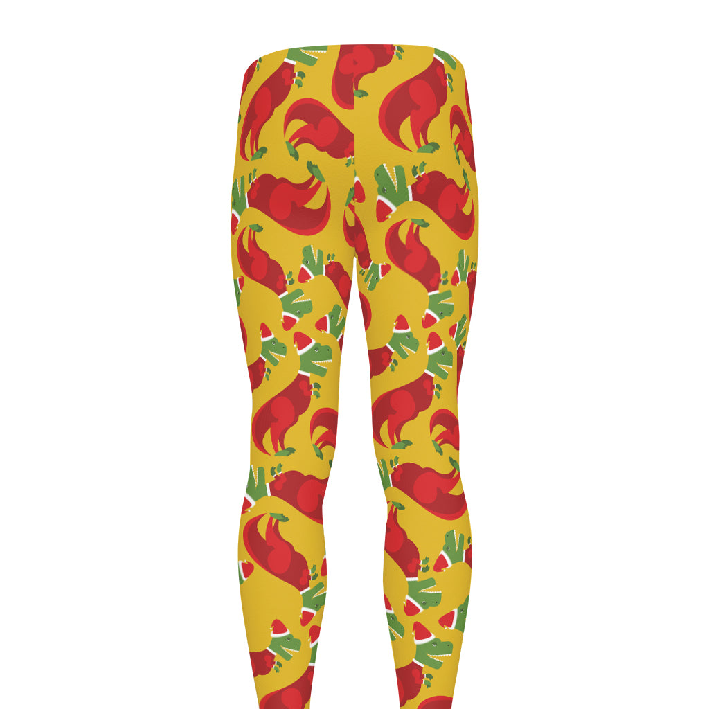 Santa Claus T-Rex Christmas Dino Print Men's leggings