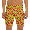 Santa Claus T-Rex Christmas Dino Print Men's Long Boxer Briefs