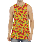 Santa Claus T-Rex Christmas Dino Print Men's Muscle Tank Top