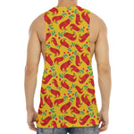 Santa Claus T-Rex Christmas Dino Print Men's Muscle Tank Top