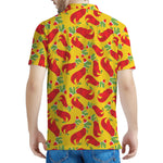 Santa Claus T-Rex Christmas Dino Print Men's Polo Shirt