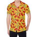 Santa Claus T-Rex Christmas Dino Print Men's Shirt