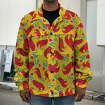 Santa Claus T-Rex Christmas Dino Print Men's Shirt Jacket