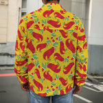 Santa Claus T-Rex Christmas Dino Print Men's Shirt Jacket