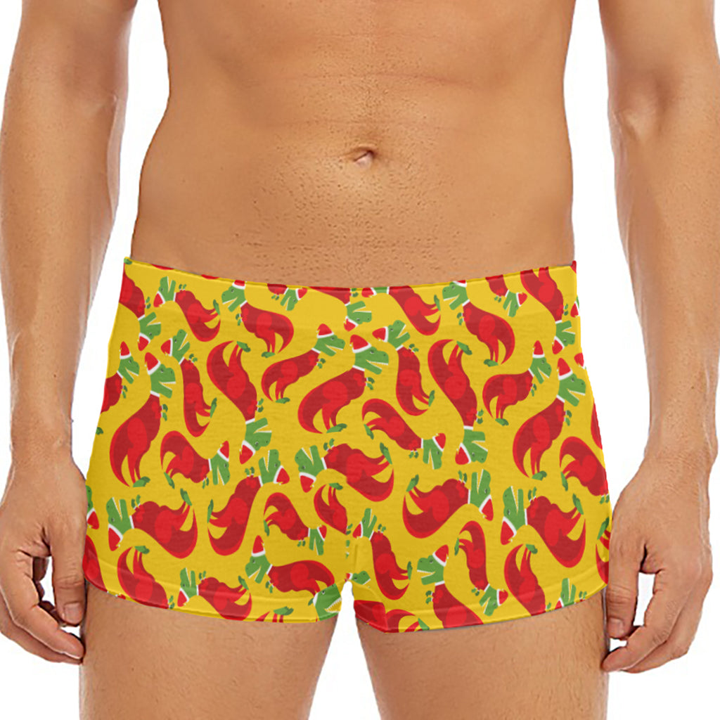 Santa Claus T-Rex Christmas Dino Print Men's Short Boxer Briefs