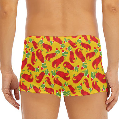 Santa Claus T-Rex Christmas Dino Print Men's Short Boxer Briefs