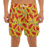 Santa Claus T-Rex Christmas Dino Print Men's Split Running Shorts